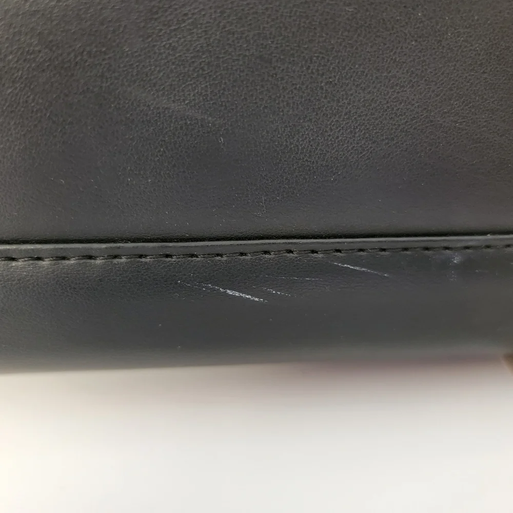 Black Foray Faux Leather Compartment/Organizer Bag